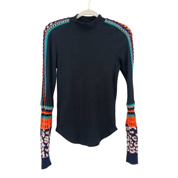 Free People Switch It Up Cuff Thermal Top Size Large Crochet Detail - Picture 4 of 15